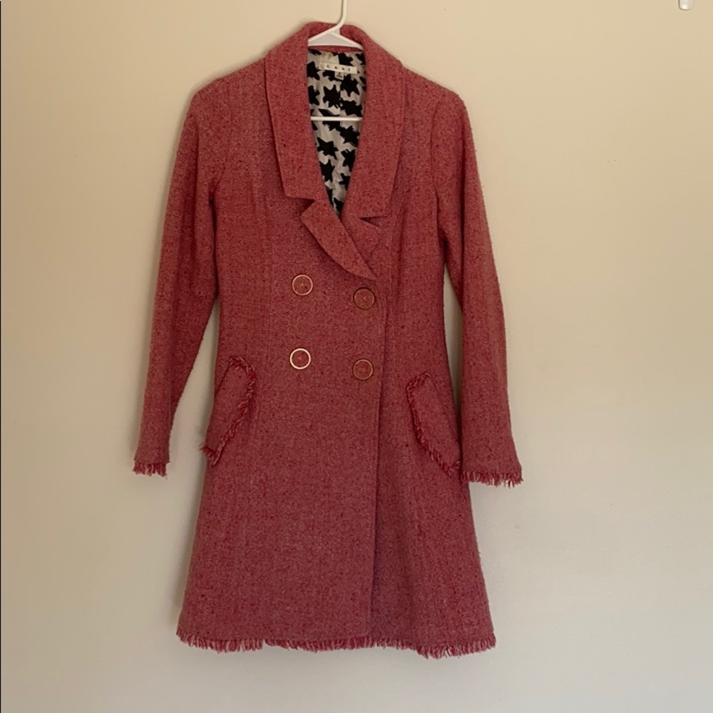 CAbi Pink Tweed Coat